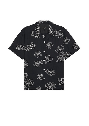 Rag & Bone Avery Resort Shirt in Black - Black. Size L (also in M, S, XL/1X).