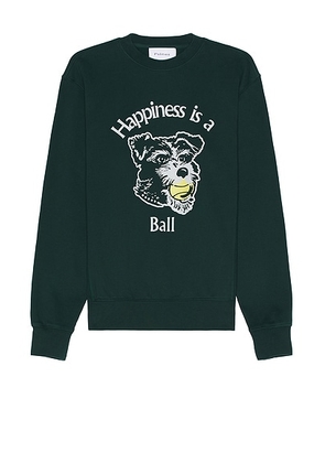 Palmes Dog Crewneck Sweatshirt in Dark Green - Dark Green. Size L (also in M, S, XL/1X).