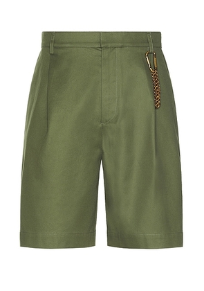 DARKPARK Danny Wide Leg Shorts in Military Green - Army. Size 46 (also in 48, 50, 52).