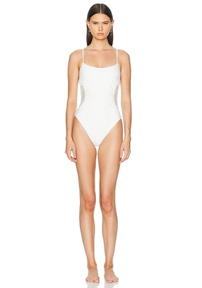 SIMKHAI Elliott One Piece Swimsuit in White - White. Size M (also in S, XS).