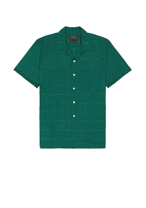 Beams Plus Open Collar Tw Mesh in Green - Green. Size L (also in M, S, XL/1X).