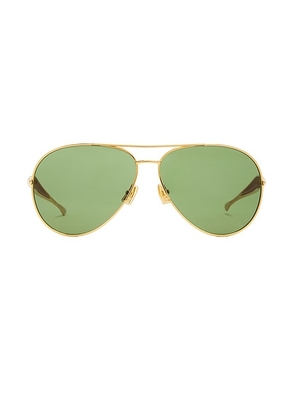 Bottega Veneta Sardine Sunglasses in Shiny Gold - Metallic Gold. Size all.