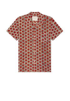 Kardo Chintan Shirt in Bp127 - Red. Size L (also in M, S, XL/1X).
