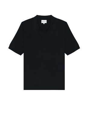 Norse Projects Leif Cotton Linen Polo in Dark Navy - Navy. Size L (also in M, S, XL/1X).