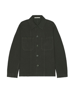 Norse Projects Tyge Cotton Linen Overshirt in Spruce Green - Dark Green. Size L (also in M, S, XL/1X).