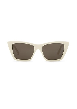 Saint Laurent SL 276 Mica Sunglasses in Ivory & Grey - Ivory. Size all.