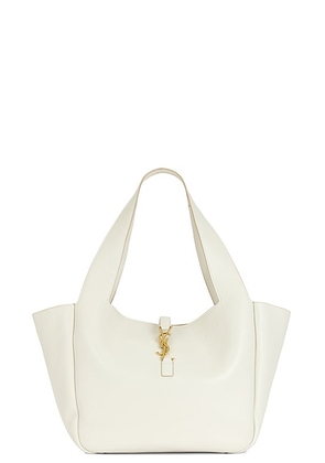 Saint Laurent Bea Supple Cabas Bag in Crema Soft & Dark Beige - Cream. Size all.