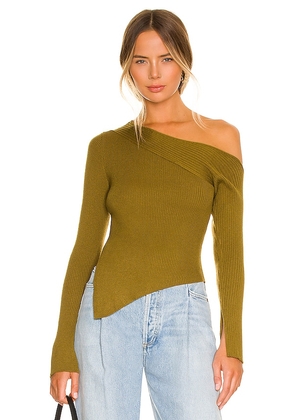 Camila Coelho Shauna Sweater in Olive. Size L, S, XS.