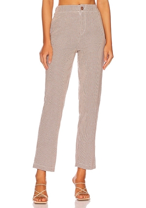 Free People Kate Plaid Straight Leg Pant in Taupe. Size M, XS.