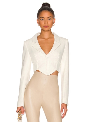 Bardot Marcella Corset Blazer in White. Size 10, 2, 6, 8.