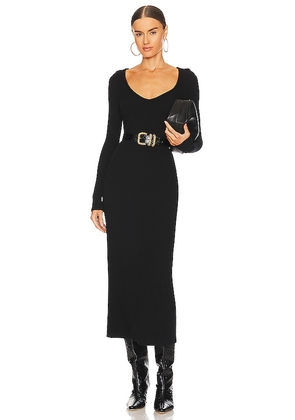 Enza Costa V-neck Sweater Dress in Black. Size L, XS.