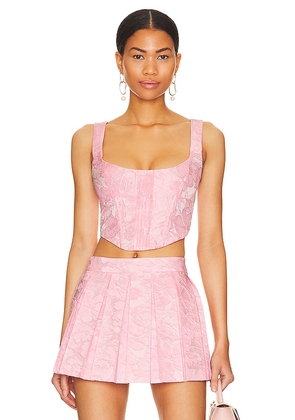 For Love & Lemons Mira Crop Top in Pink. Size XS.