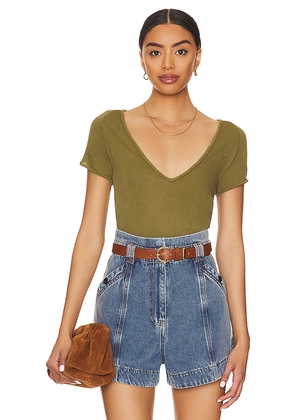 Free People Sunny Days Ahead Tee in Olive. Size XS.