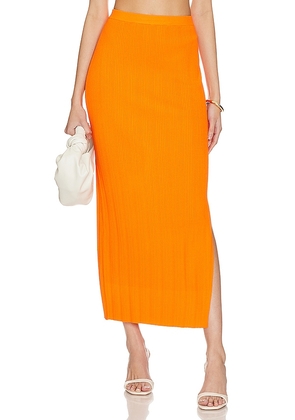 FRAME Mixed Rib Cutout Skirt in Orange. Size S, XL.