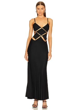 Bec + Bridge Diamond Days Maxi Dress in Black. Size 12/L.