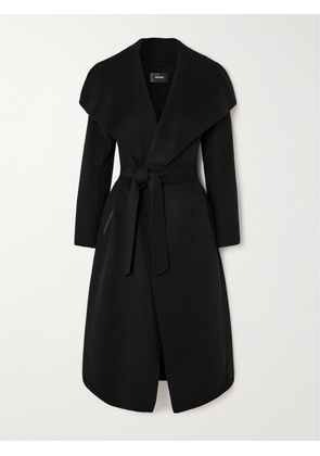 Mackage - Mai-cn Belted Leather-trimmed Wool Coat - Black - xx small,x small,small,medium,large