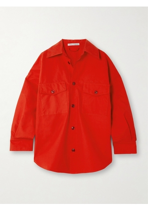 Tolu Coker - Rile Oversized Coated-cotton Shirt - Red - x small,small,medium,large,x large