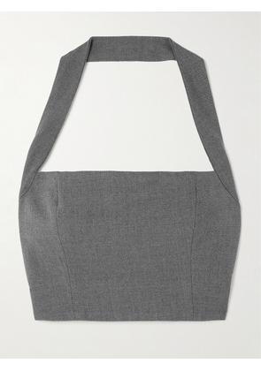 Tolu Coker - Woop Cropped Wool Halterneck Top - Gray - x small,small,medium,large
