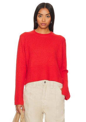 Autumn Cashmere Boxy Crew Neck in Red. Size S.