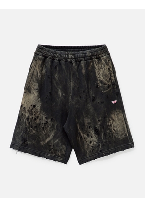 P-Crown-N2 Distressed shorts with marbled effect