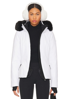 Goldbergh Hida Faux Fur Ski Jacket in White. Size 40, 42, 44.