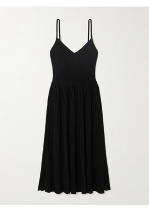 Arch4 - + Net Sustain Ribbed Silk And Organic Cashmere-blend Midi Dress - Black - x small,small,medium,large