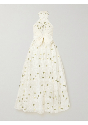 Giambattista Valli - Cutout Chiffon-trimmed Embroidered Silk-organza Gown - Ivory - IT38,IT40,IT42,IT44
