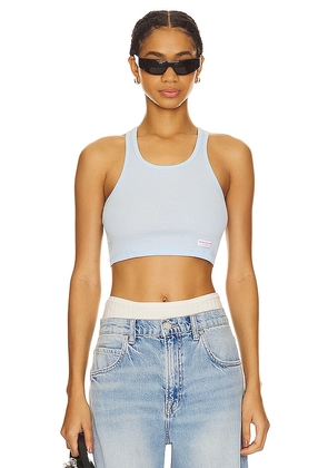 Alexander Wang Cropped Classic Racer Tank in Baby Blue. Size L, XL.