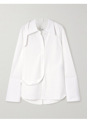 COURREGES - Embellished Cotton-blend Poplin Shirt - White - FR34,FR36,FR38,FR40,FR42,FR44