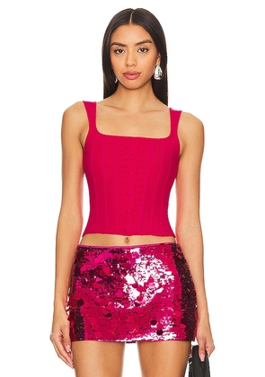 GUIZIO Full Length Knit Corset in Pink. Size XS.