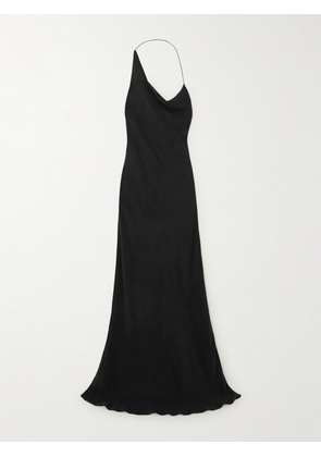 ST. AGNI - Asymmetric Draped Twill Maxi Dress - Black - x small,small,medium,large,x large