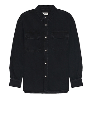 AGOLDE Camryn Shirt in Black. Size M, S.