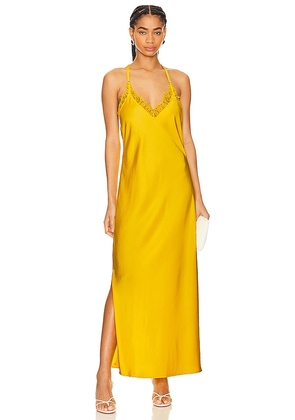 Essentiel Antwerp Feist Lace Trim Dress in Lemon. Size 34, 36.