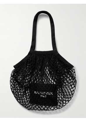 Balenciaga - 24/7 Printed Canvas And Crocheted Tote - Black - One size