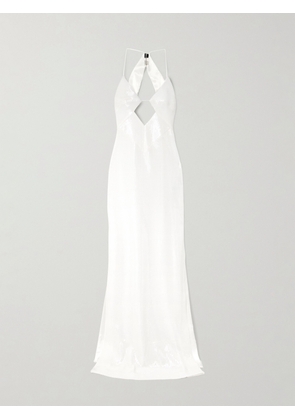 Galvan - Kite Cutout Sequined Satin Maxi Dress - Off-white - FR34,FR36,FR38,FR40,FR42