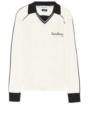 House of Sunny Keepers Knit Polo in Ivory. Size XL/1X.