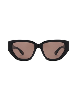 Chloe Marcie Cat Eye Sunglasses in Black.