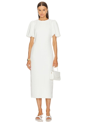 L'Academie Laissa Midi Dress in White. Size S, XXS.