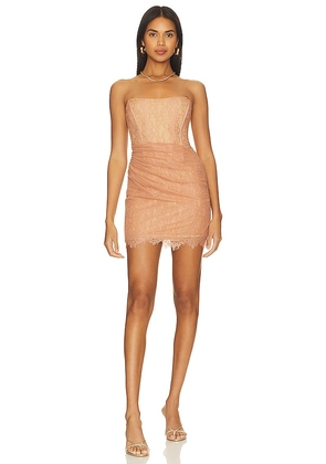 NBD Belladonna Mini Dress in Nude. Size L, XS, XXS.