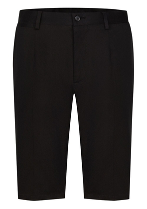 Dolce & Gabbana logo-embroidered cotton shorts - Black