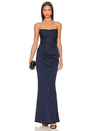 Nookie Emelie Strapless Gown in Navy. Size M, S, XS.
