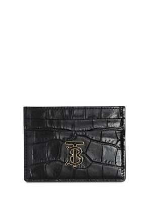 Burberry logo-embellished embossed card case - Black