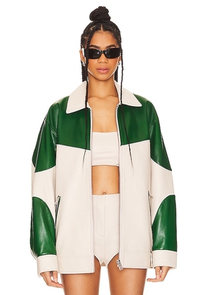 LAMARQUE x REVOLVE Varsity Jacket in Ivory. Size XL, XS/S.