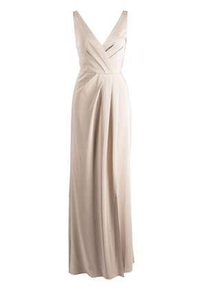 Marchesa Notte Bridesmaids cowl-effect floor-length gown - Brown