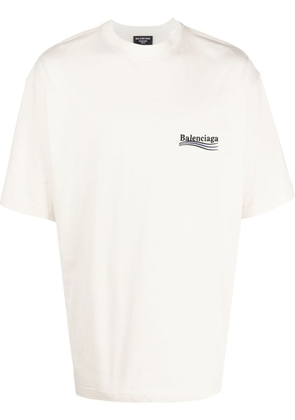 Balenciaga Political Campaign logo-print T-shirt - Neutrals