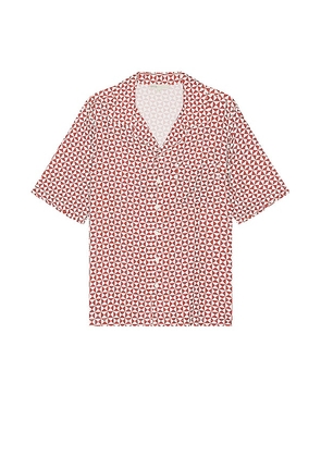 onia Vacation Triangle Geo Shirt in Red. Size M.