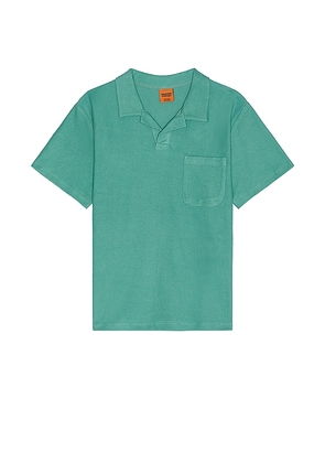 Rhythm Vintage Terry Polo in Green. Size S.
