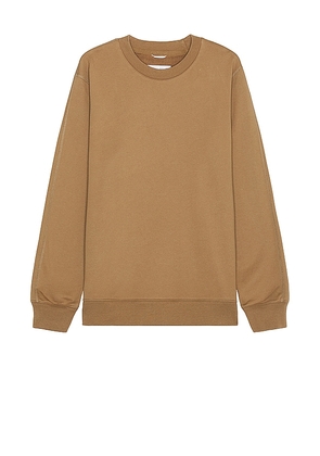 Reigning Champ Midweight Terry Classic Crewneck in Brown. Size S, XL/1X.
