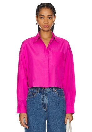Rag & Bone Beatrice Cropped Shirt in Pink. Size S, XL, XS.