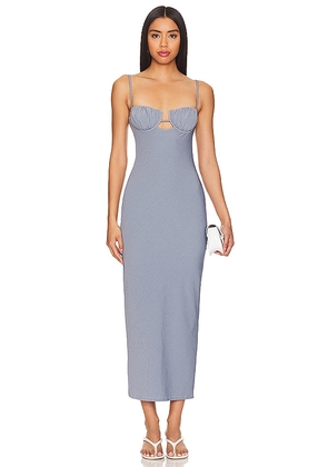Montce Swim X Olivia Culpo Petal Long Slip Dress in Blue. Size S, XS.